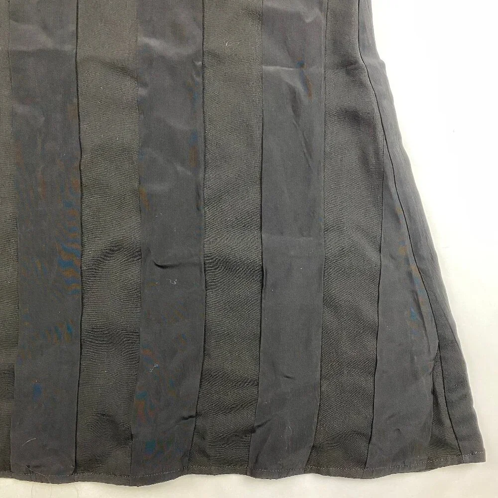 NWT Everlane The City Stripe Ruched Dress Midi Black Size 2